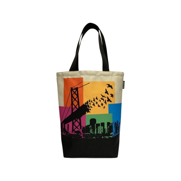 Bay Bridge Birds Color Grocery Tote