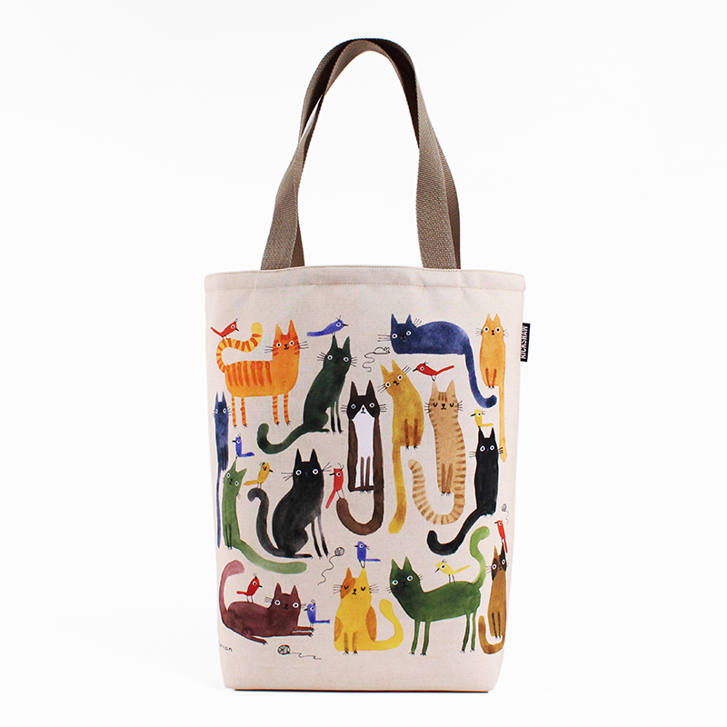 Cat Birds Grocery Tote