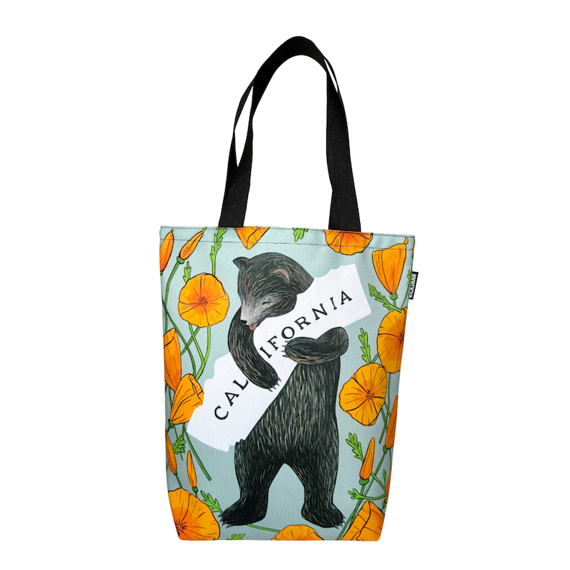 3Fish Studios: California Poppy Bear Grocery Tote