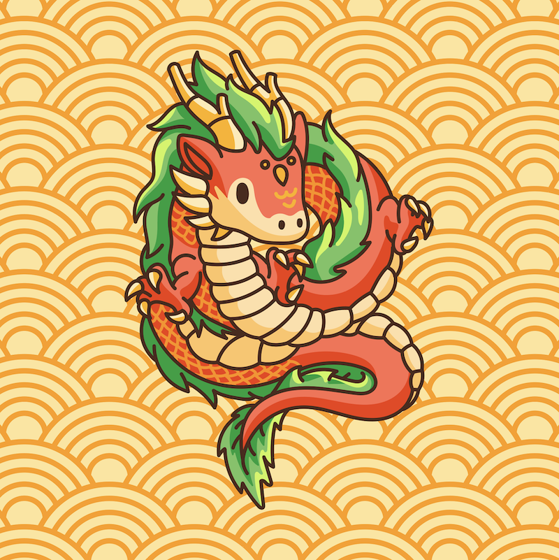 Zipper Pouch Bundle - Kawaii Dragon